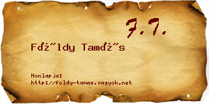 Földy Tamás névjegykártya